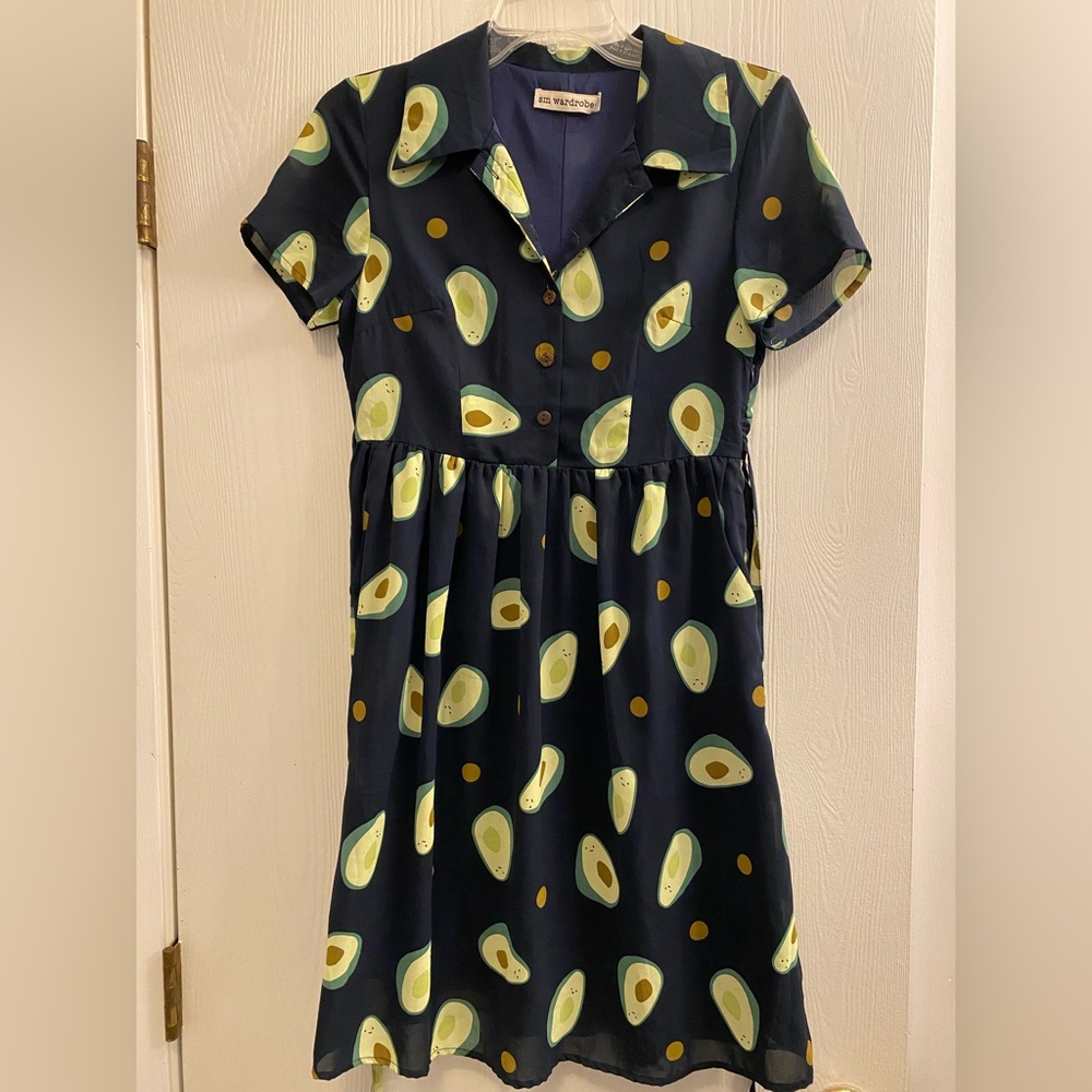 Avocado Print Dress with pockets!